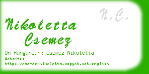 nikoletta csemez business card